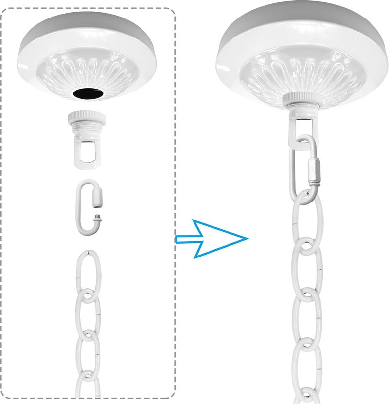 ECUDIS Light Fixture Canopy Kit, 5 Inches Diameter and 6 Feet Pendant Light Chain Includes Mounting Hardware for Chandelier or Swag Light Fixtures, Max Fixture Load of 50 Pounds (White) - Image 3
